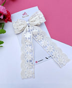 Moon White Lace Bow