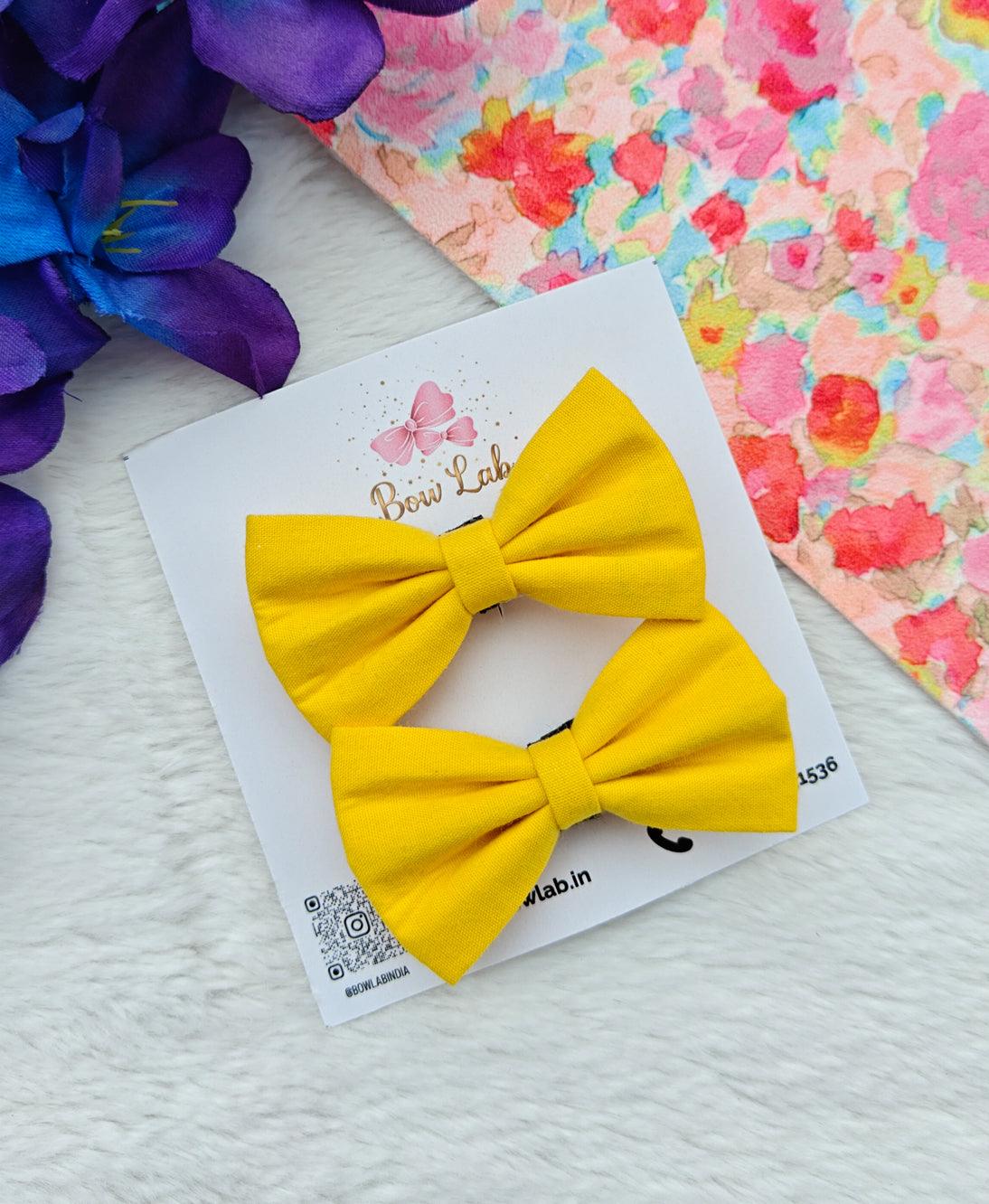 Vibrant Yellow Bow Set - Cheerful & Versatile Hair Accessory Main image