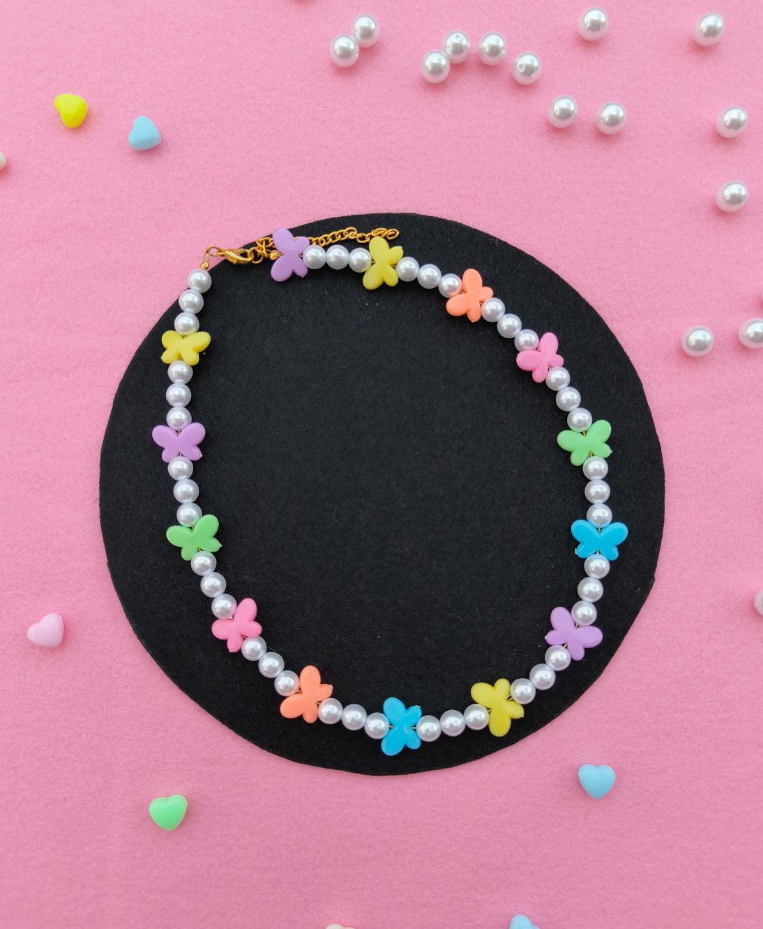 Whimsical Butterfly Charm Necklace - Enchanting Pastel Jewelry Main image