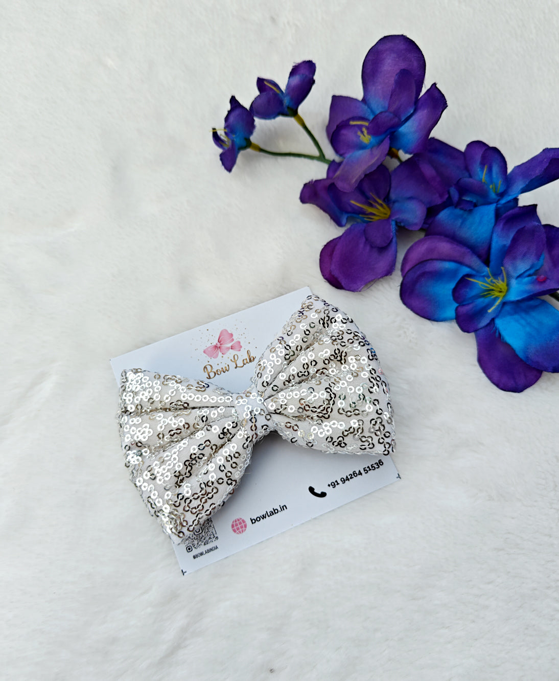 White Sequin Bow Main image